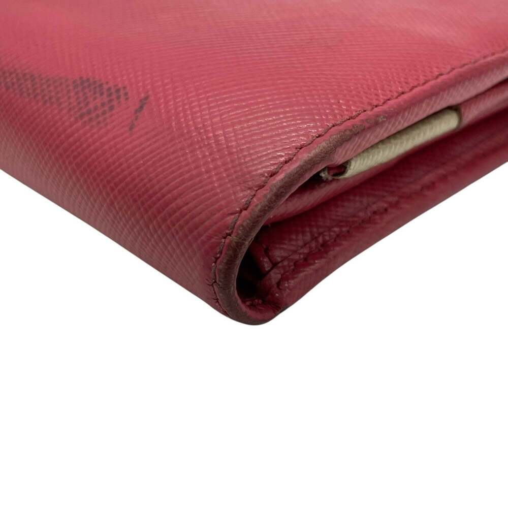 PRADA Prada Long Wallet, Saffiano Leather, Flap, Pink, Two-Tone, Gold Hardwar... - Picture 9 of 16